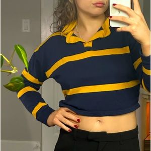 Yellow and blue striped unknown brand sweater